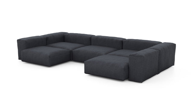 Preset u-shape sofa - herringbone - dark grey - 377cm x 199cm