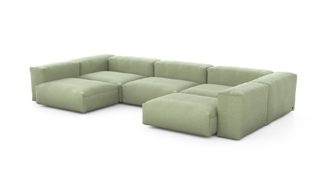 Preset u-shape sofa - linen - olive - 377cm x 199cm