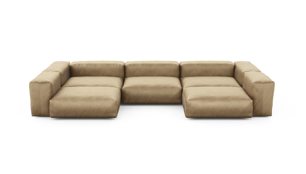 Preset u-shape sofa - velvet - caramel - 377cm x 199cm