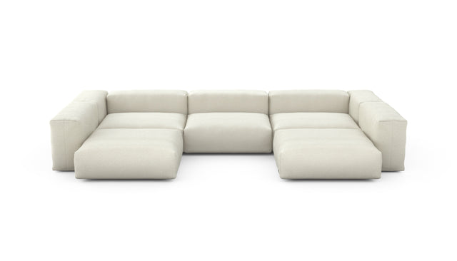 Preset u-shape sofa - linen - platinum - 377cm x 220cm