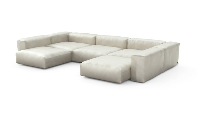 Preset u-shape sofa - velvet - creme - 377cm x 220cm