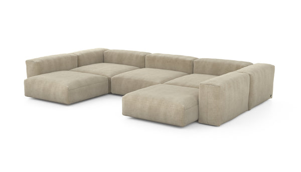 Preset u-shape sofa - cord velours - sand - 377cm x 241cm