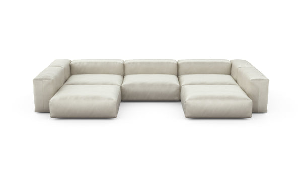 Preset u-shape sofa - velvet - creme - 377cm x 241cm