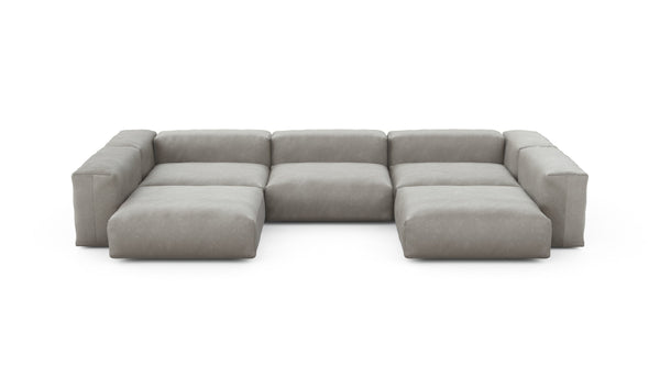 Preset u-shape sofa - velvet - light grey - 377cm x 241cm