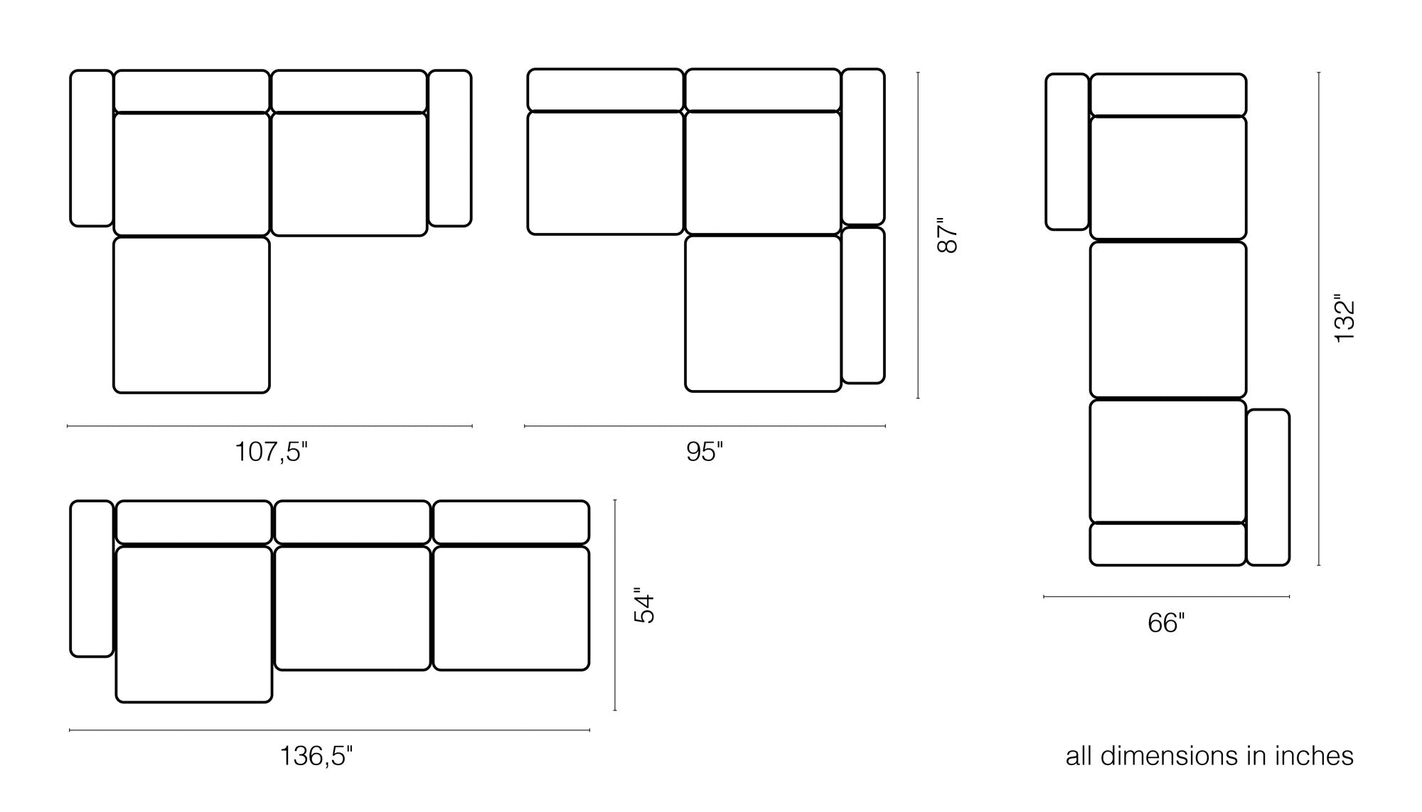 Vetsak Corner Sofa L Cord Velours dark grey vetsak®