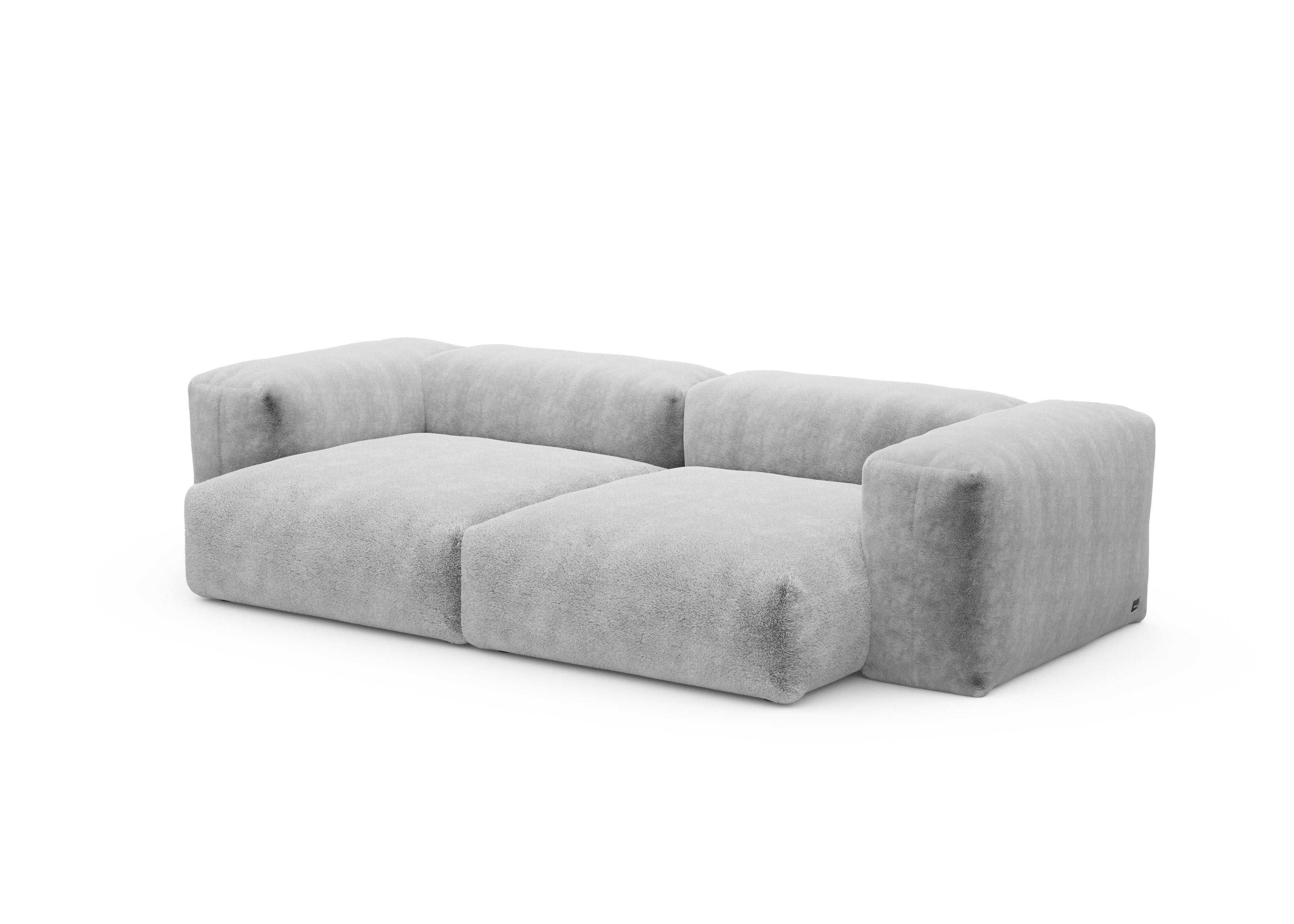 vetsak®-Two Seat Sofa L Faux Fur grey