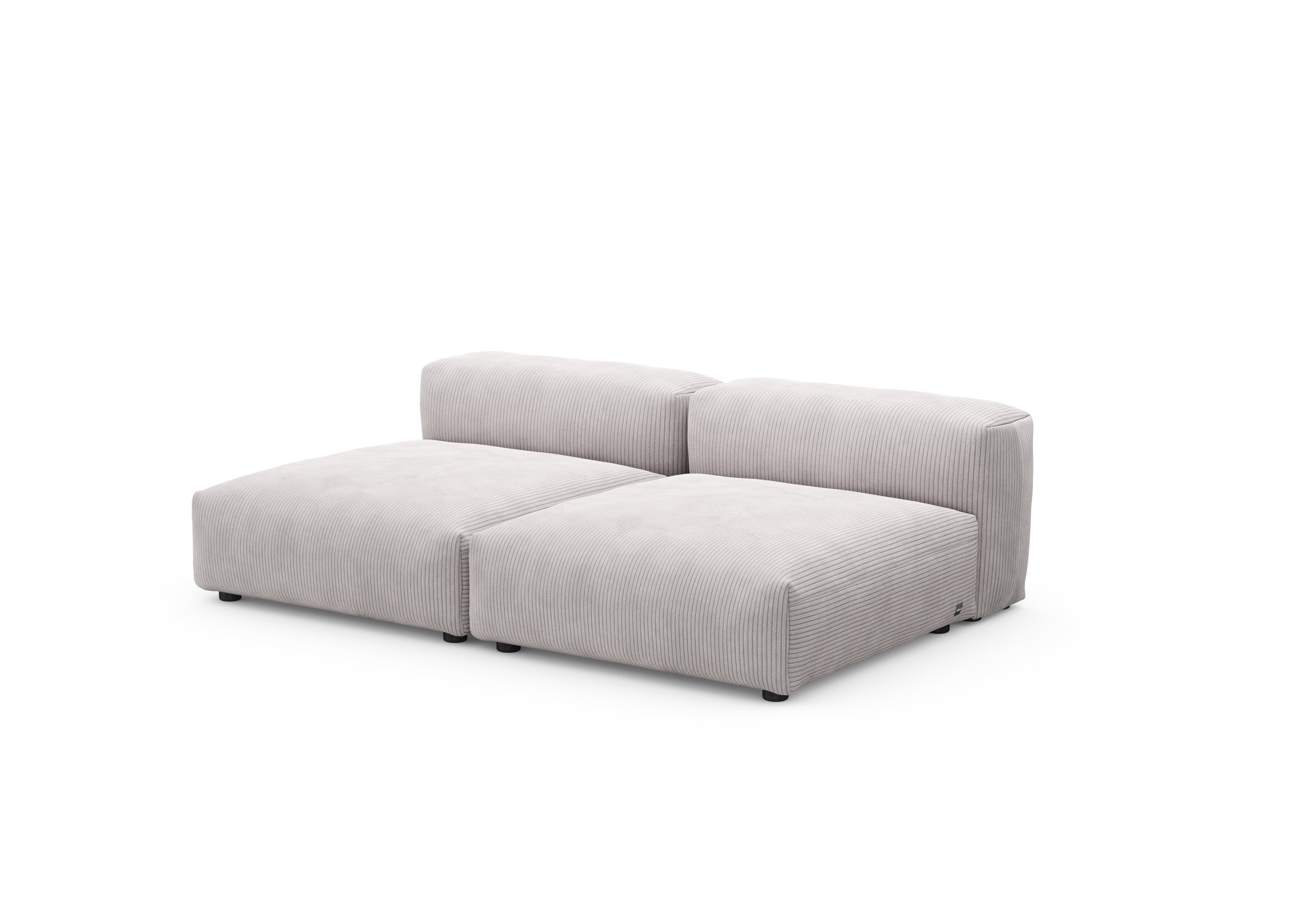 vetsak®-Two Seat Lounge Sofa L Cord Velours platinum