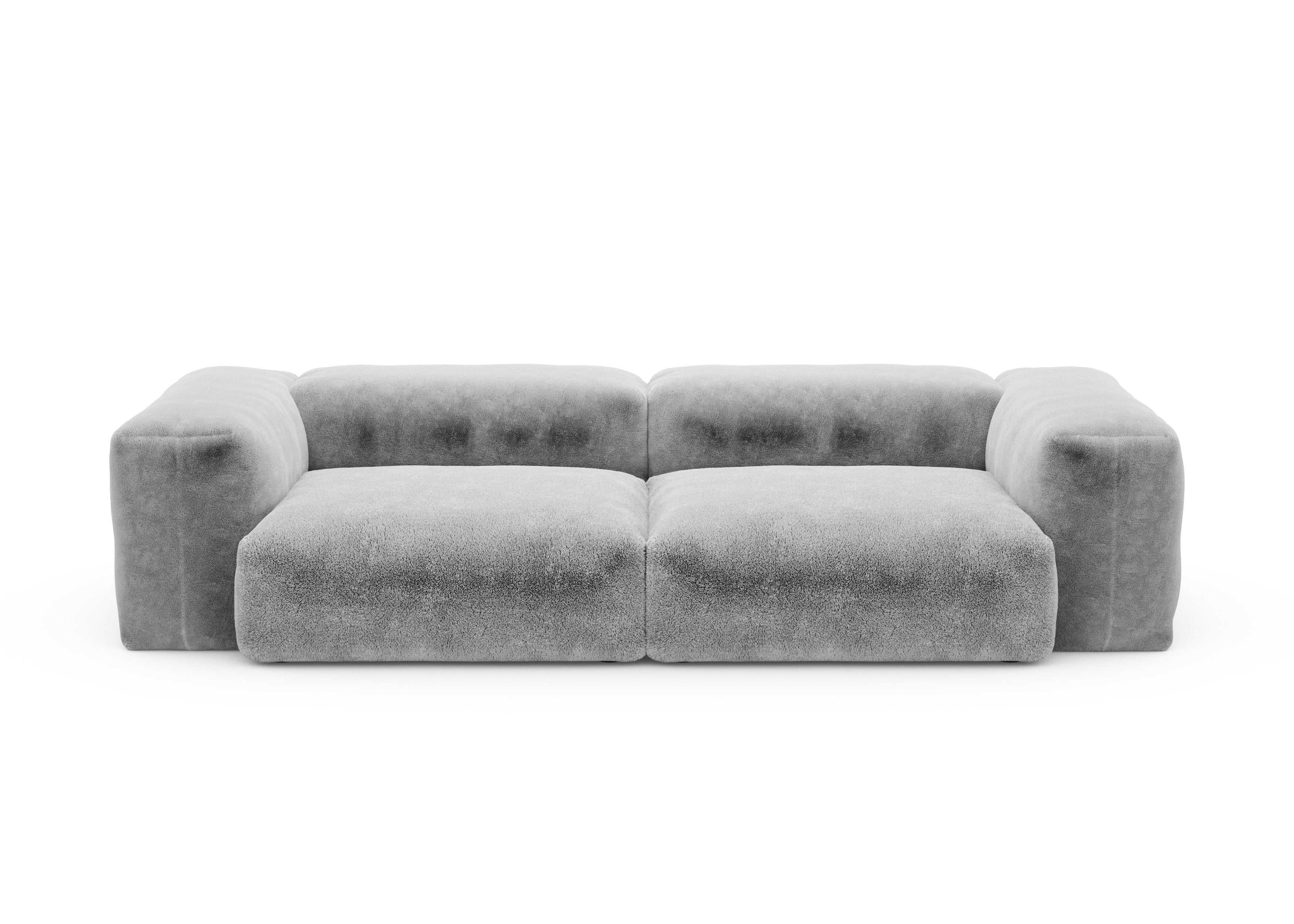 vetsak®-Two Seat Sofa M Faux Fur grey