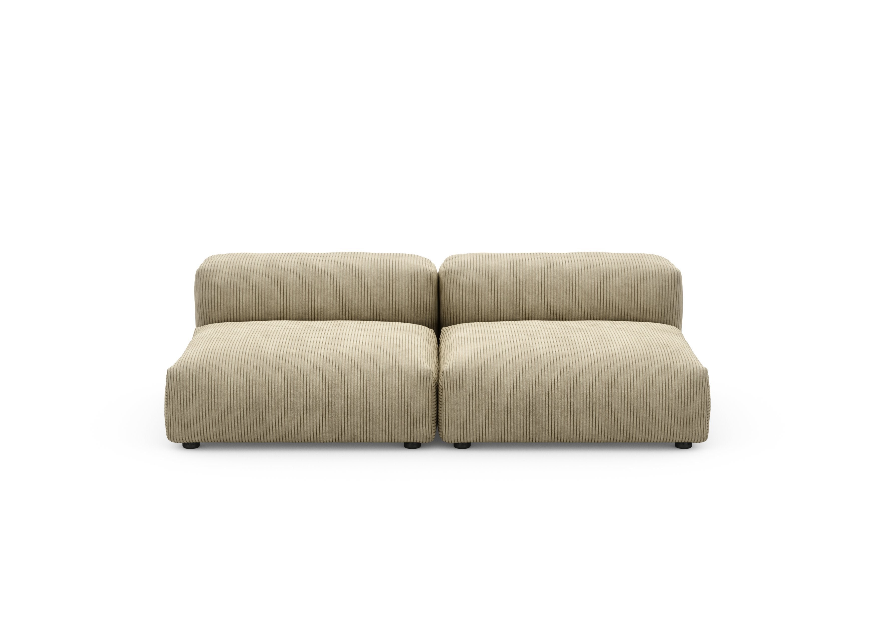 vetsak®-Two Seat Lounge Sofa M Cord Velours khaki