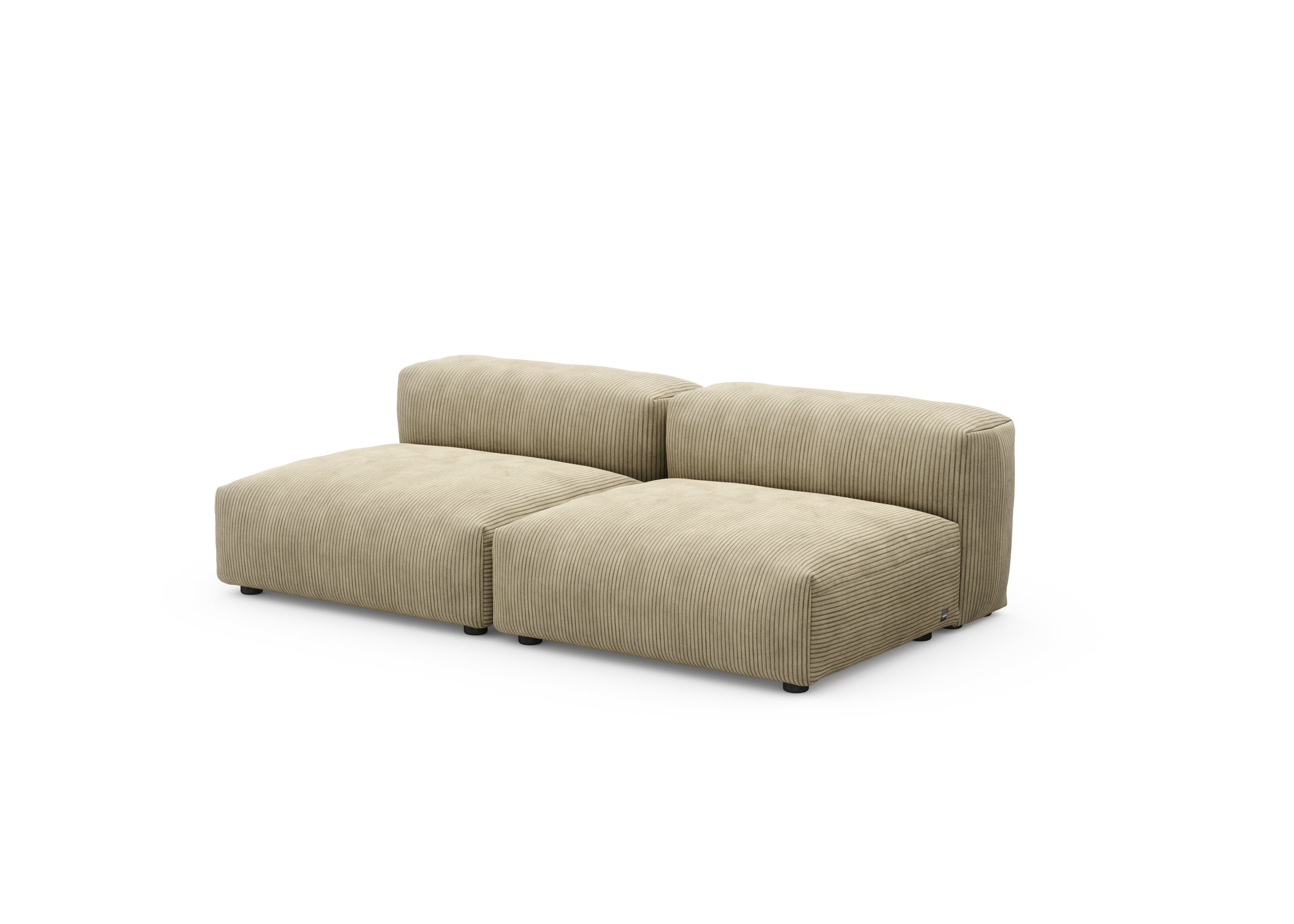 vetsak®-Two Seat Lounge Sofa M Cord Velours khaki