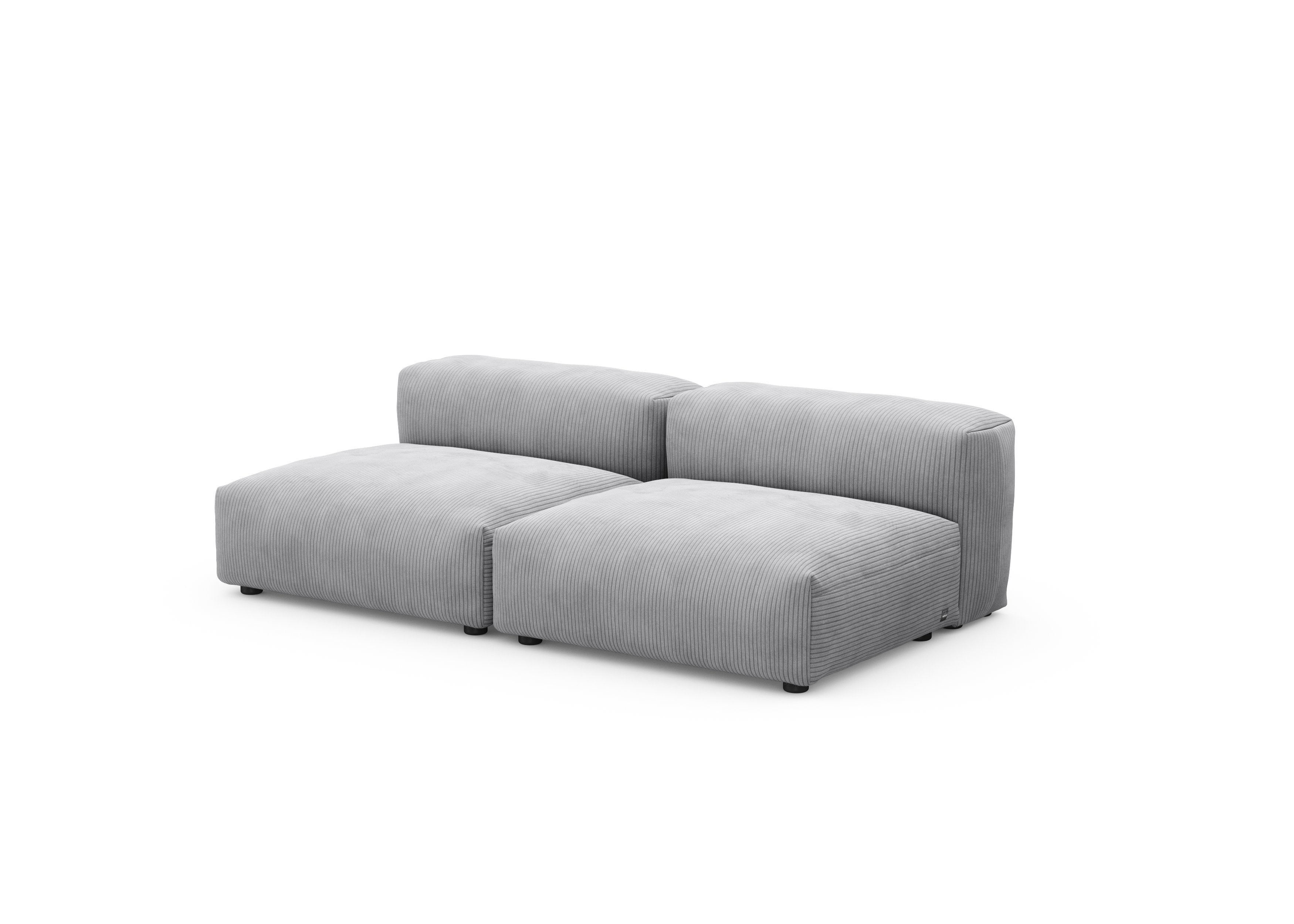 vetsak®-Two Seat Lounge Sofa M Cord Velours light grey