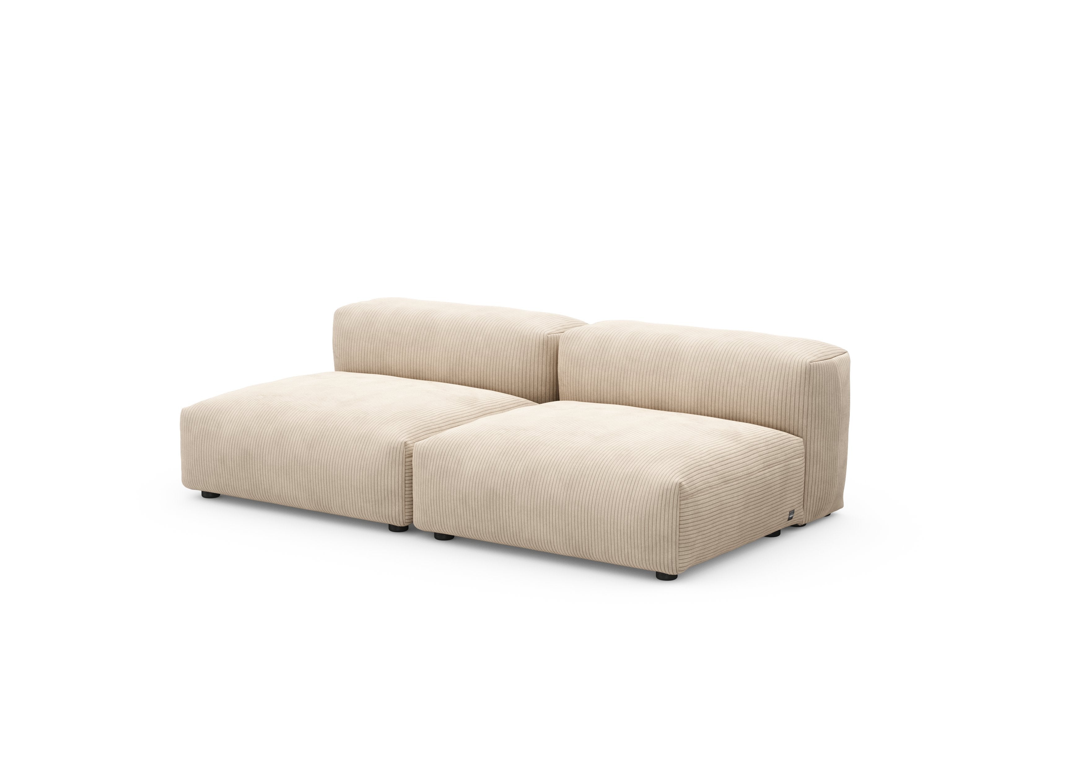 vetsak®-Two Seat Lounge Sofa M Cord Velours sand