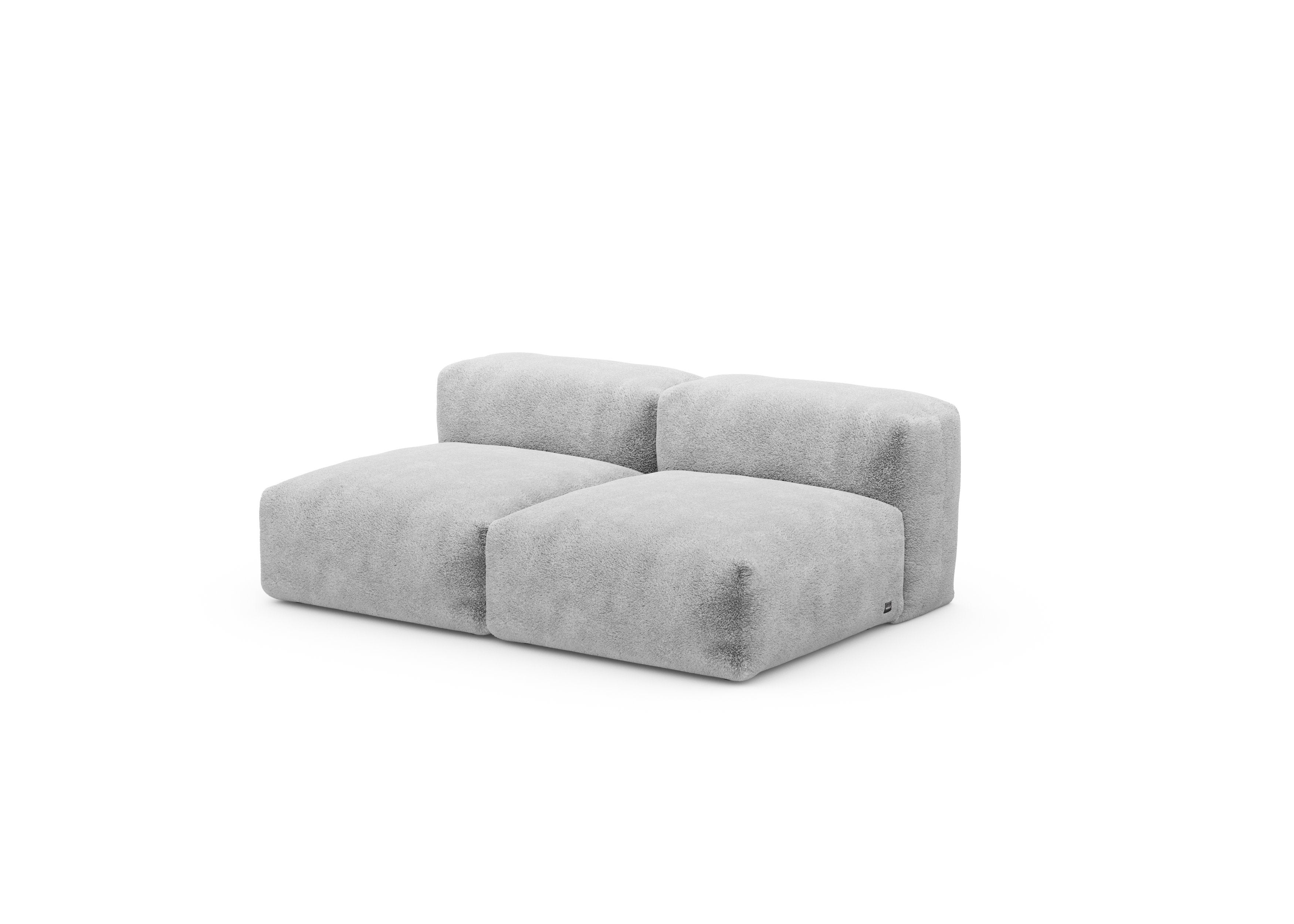 vetsak®-Two Seat Lounge Sofa S Faux Fur grey